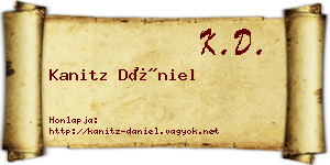 Kanitz Dániel névjegykártya